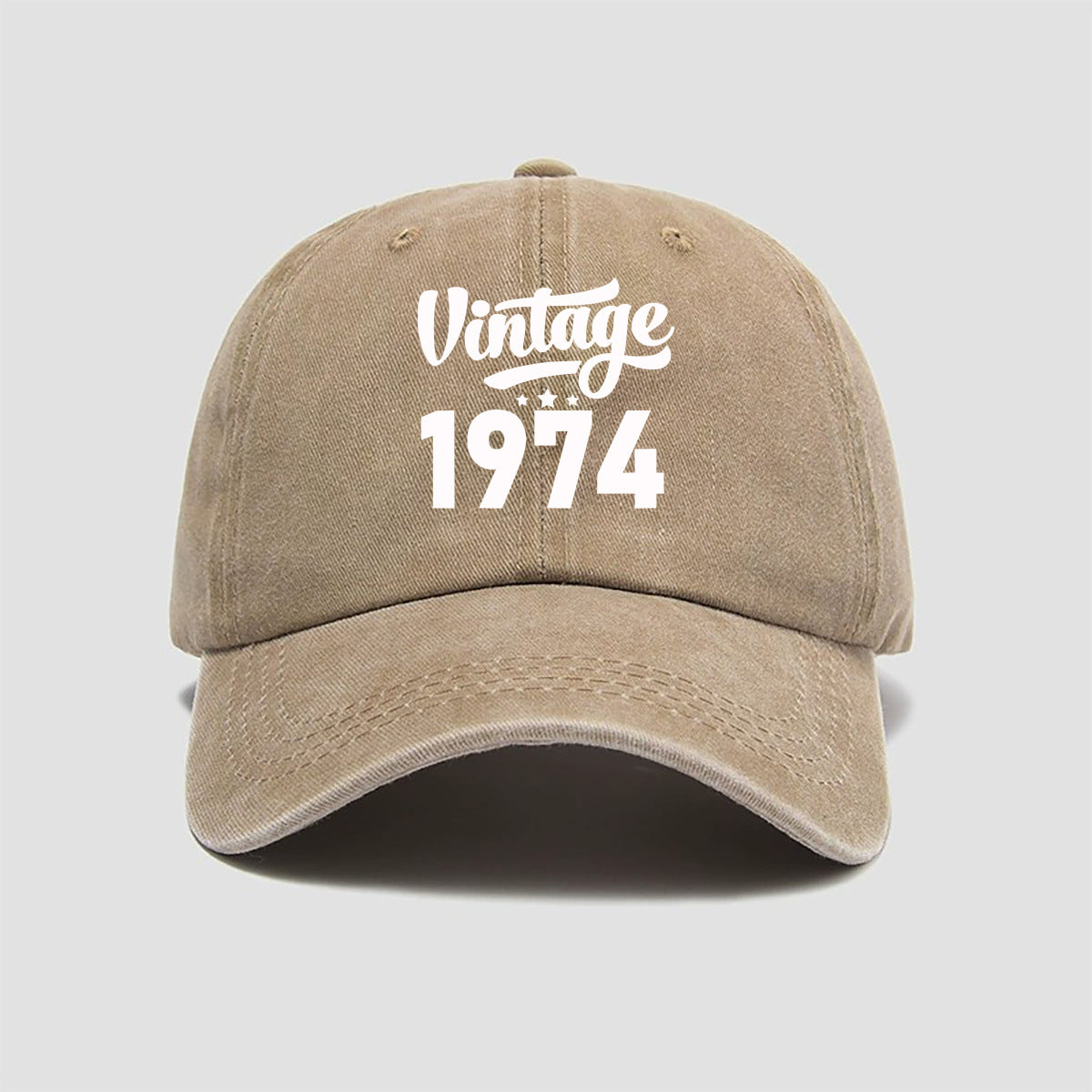 Wholesale Washed Cotton Printing 1974 Old  Retro Baseball Cap