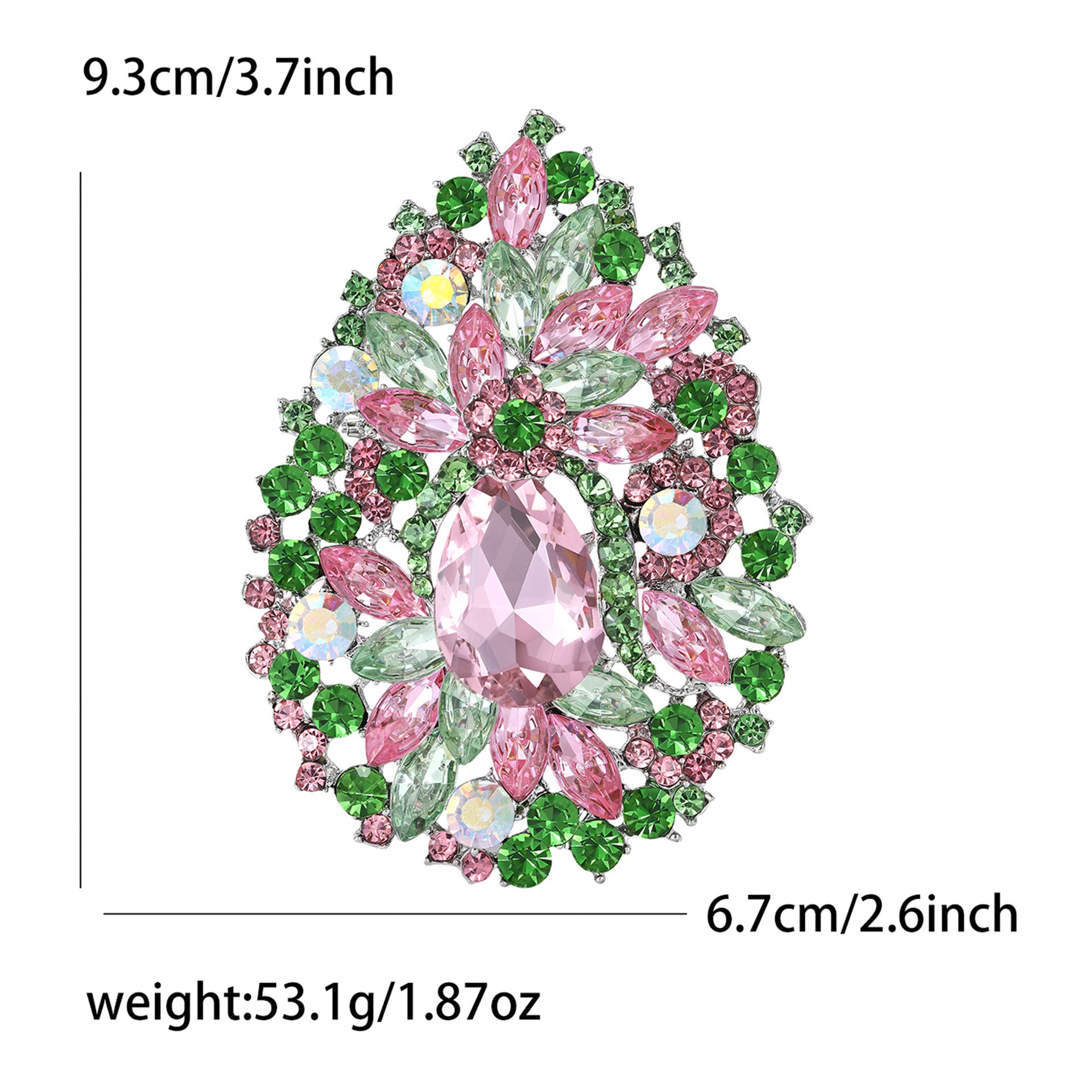 Wholesale Pink Green Floral Crystal Glass Brooch Women S Decorative Fashion Gift