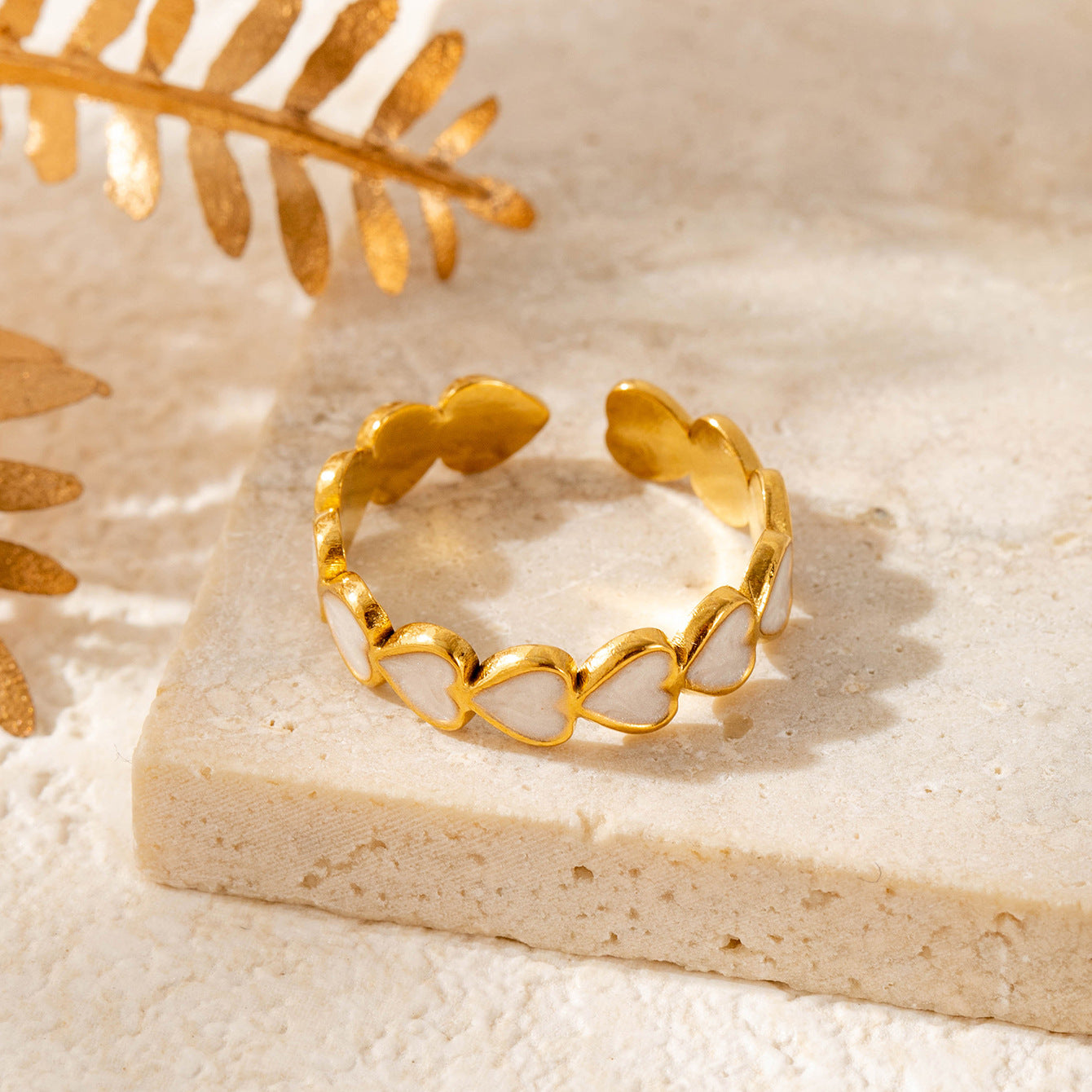 Wholesale line round love oil drop retro titanium steel opening adjustable ring