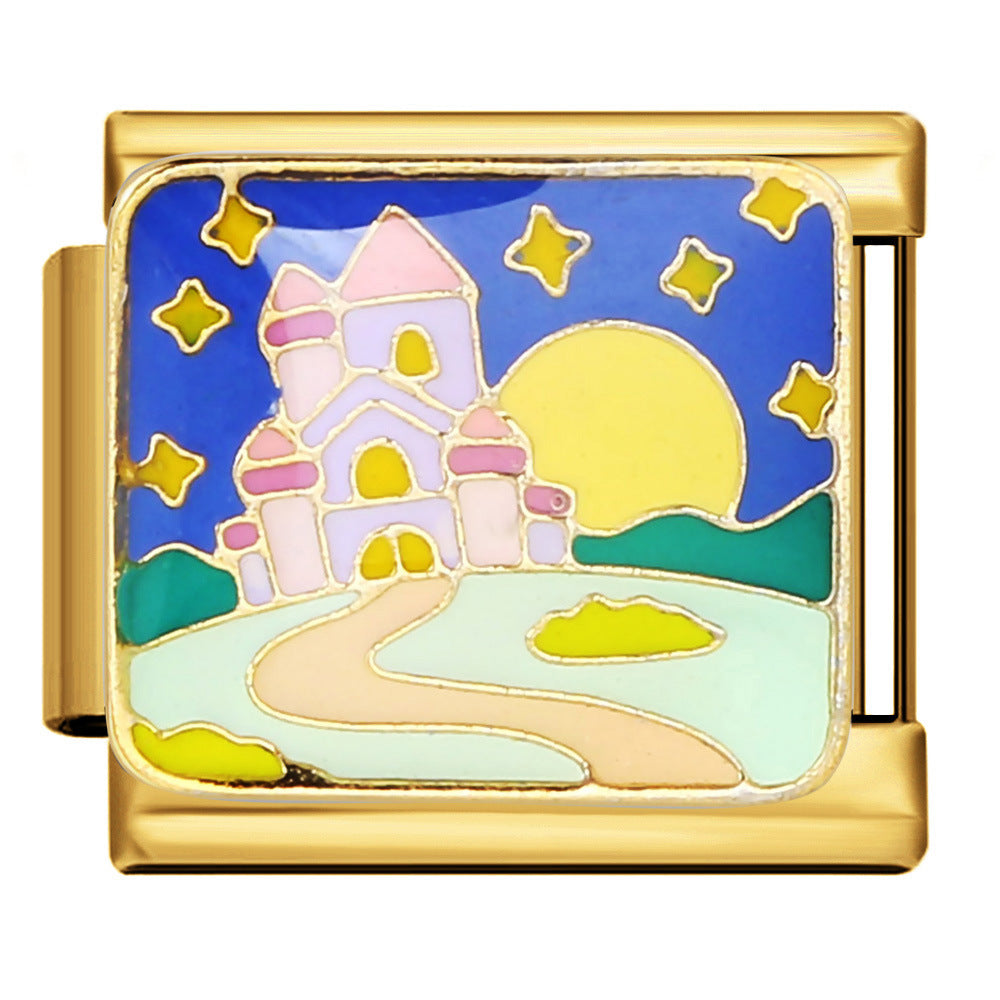 Wholesale  Italian module welding oil dripping titanium steel  DIY Bracelet