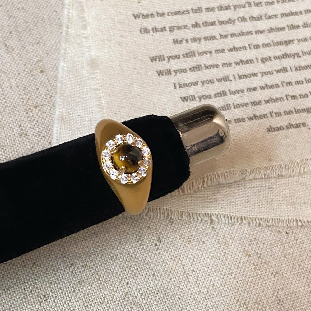 Wholesale Natural tiger' s eye turquoise opal opal opal ring