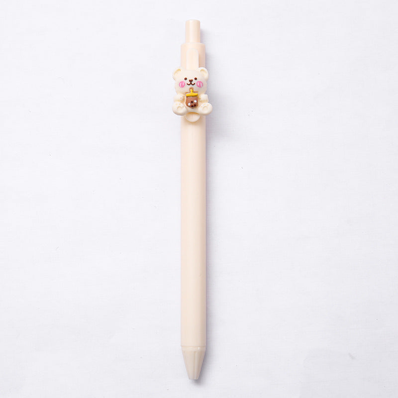 Wholesale Cartoon Milk Curry Color Press Gel Pen