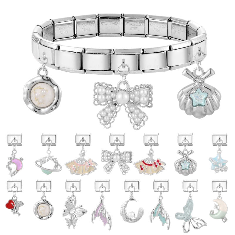 Wholesale Stainless Steel DIY Pendant Butterfly Moon Star Trendy Fashion Accessory for Boutique Resale