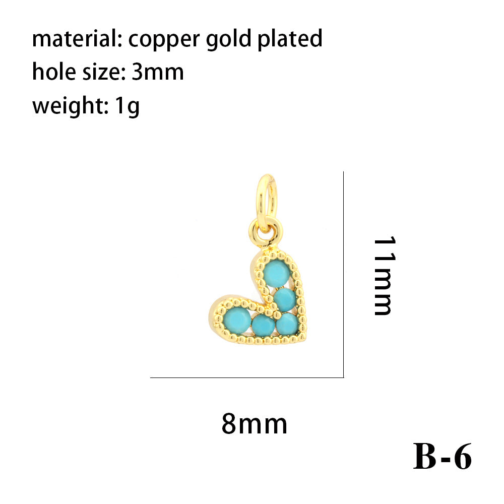 Wholesale 18K gold-plated color-preserving micro-inlaid zirconium heart-shaped pendant
