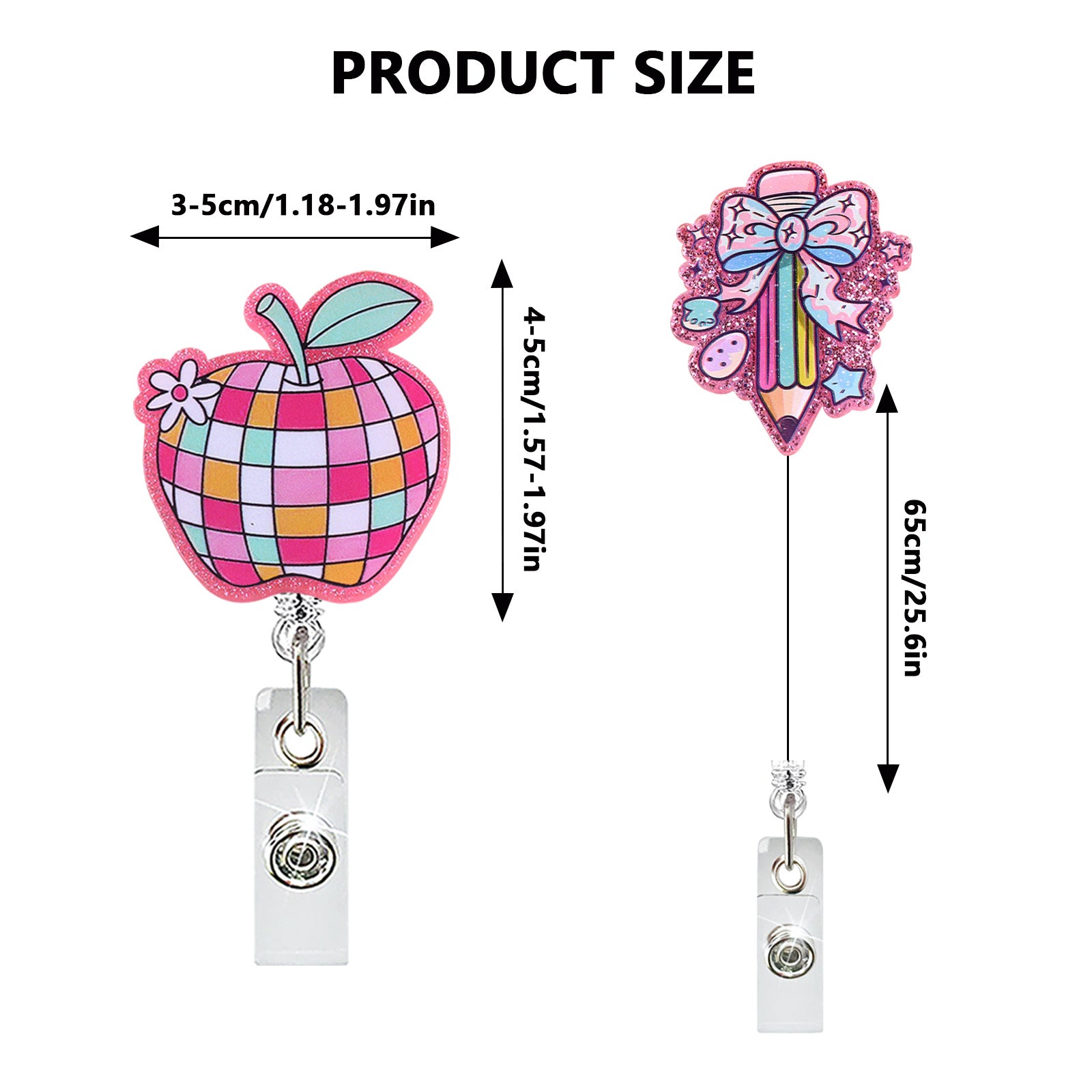 Wholesale Teacher-Themed Retractable Badge Holder,  Abs Plastic,  ID Card and Car Key Accessory