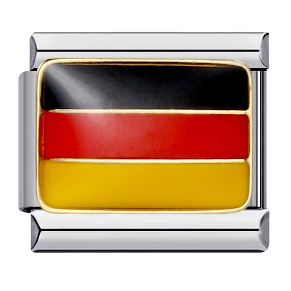 Wholesale Italian Charm Bracelet Flag Flag Stainless Steel Composable Bracelet