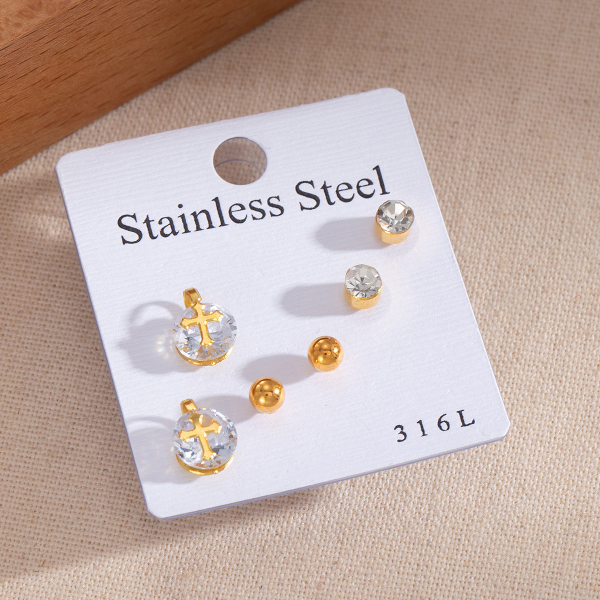 Wholesale Stylish Gold Stainless Steel Geometric Earrings for Women Vintage Fashion Accessory