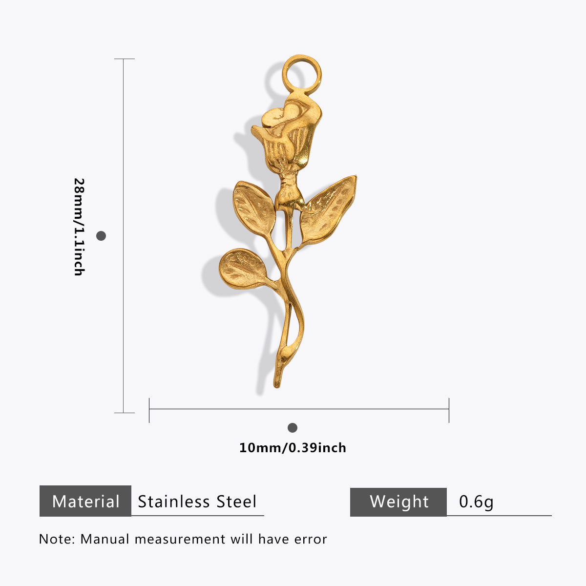 Wholesale 5pcs Stainless steel 18K vacuum plating color  flower pendant