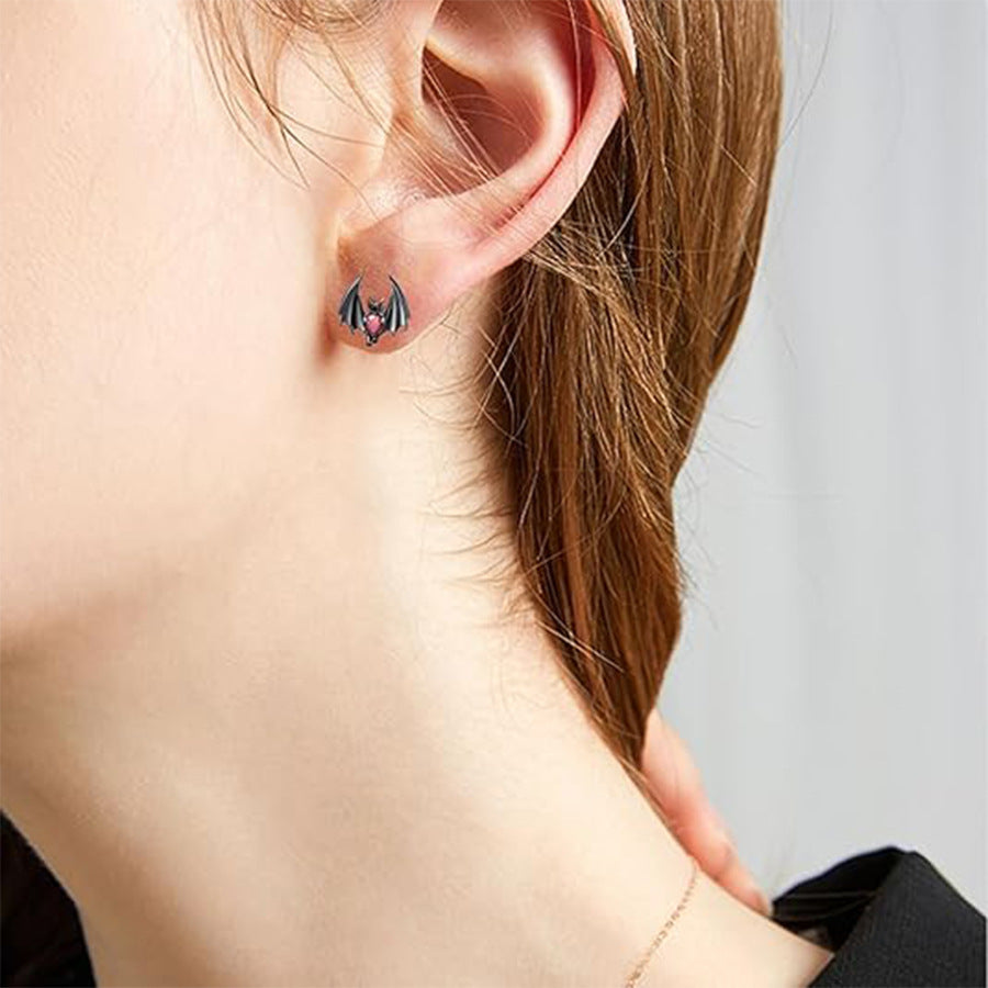 Wholesale  Bat Diamond Love Earrings Gothic Vintage Halloween Earrings