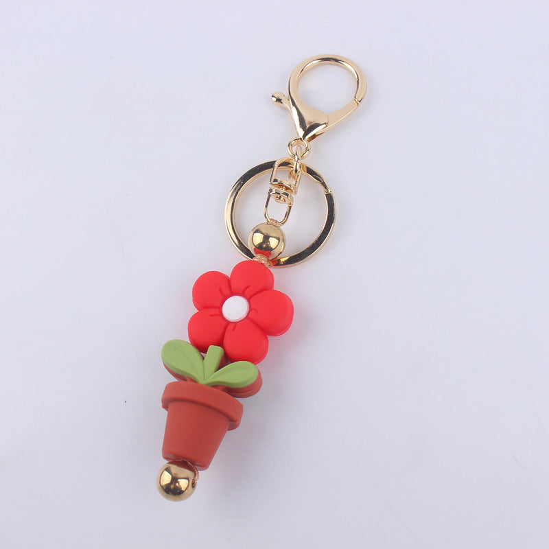 Wholesale Cartoon Daisy Flower Silicone Keychain ACC-KC-GuangTian029