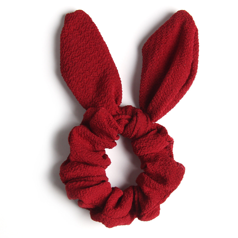 Wholesale Solid color fabric rabbit ear hair ring cute girl hair accessorie
