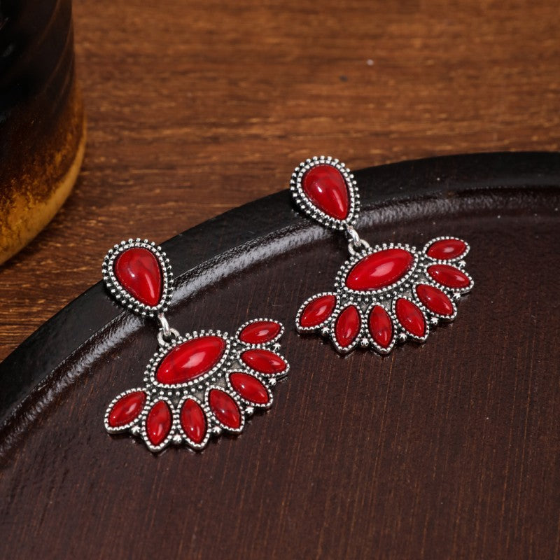 Wholesale Bohemian Vintage Ethnic Style Turquoise Earrings ACC-ES-JunJie003