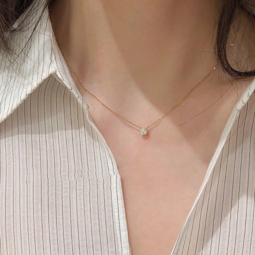 Wholesale diamond zircon  titanium steel necklace