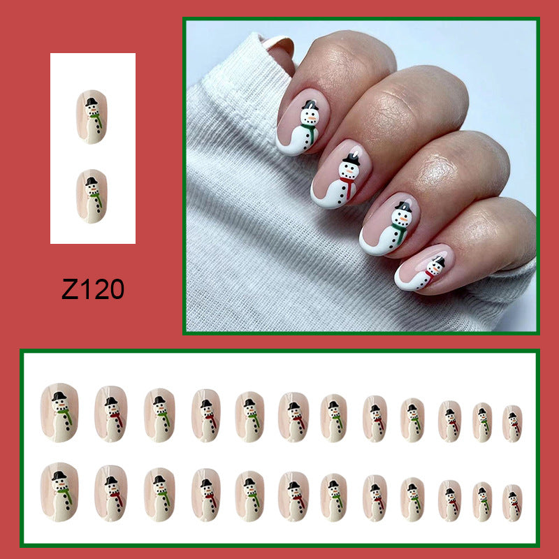 Wholesale 24 Pieces/box Christmas Press-on Nails Kits Nail Stickers ACC-NS-FengLi006