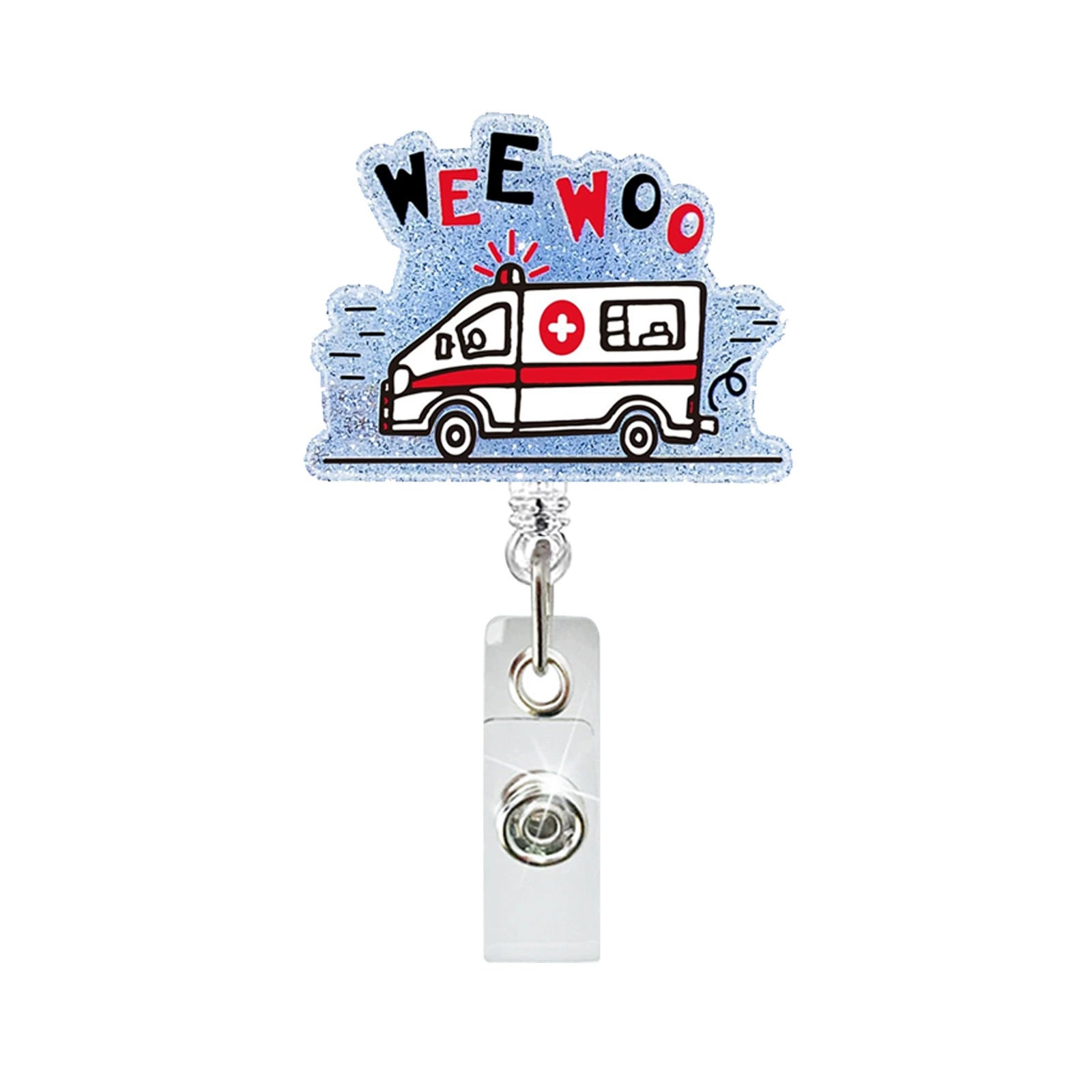 Wholesale Glitter Acrylic Doctor Easy-Pull  Badge Reels