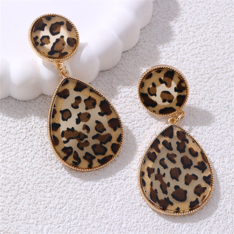 Wholesale Teardrop Leopard Print Earrings ACC-ES-NZ002