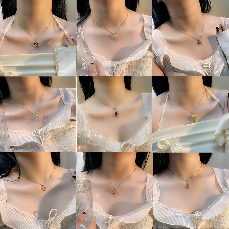 Wholesale Forest Style Titanium Steel Necklace Temperament Clavicle Chain Choker Necklace ACC-NE-Panshi004