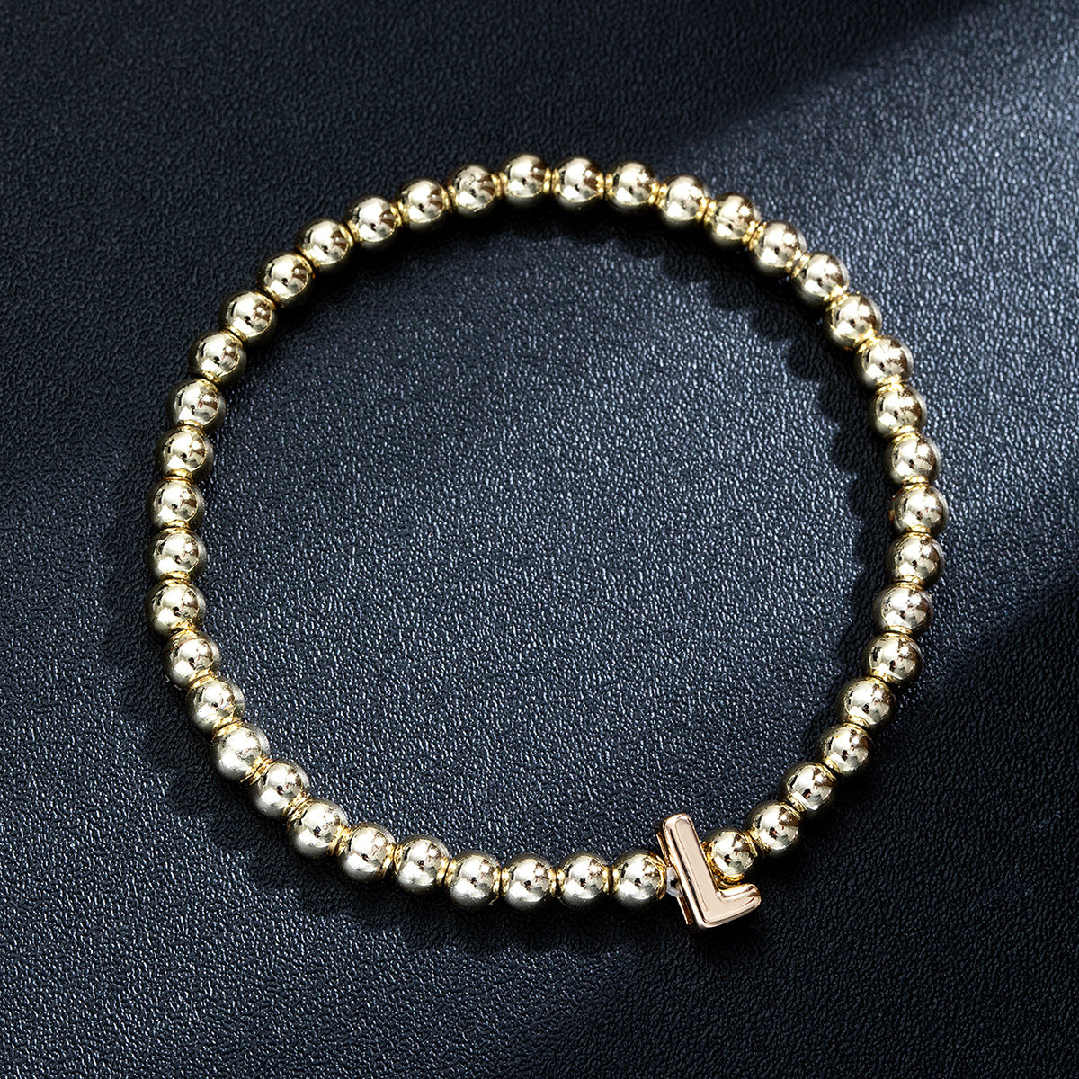 Wholesale Glossy Letter Beaded Elastic Bracelet for Women