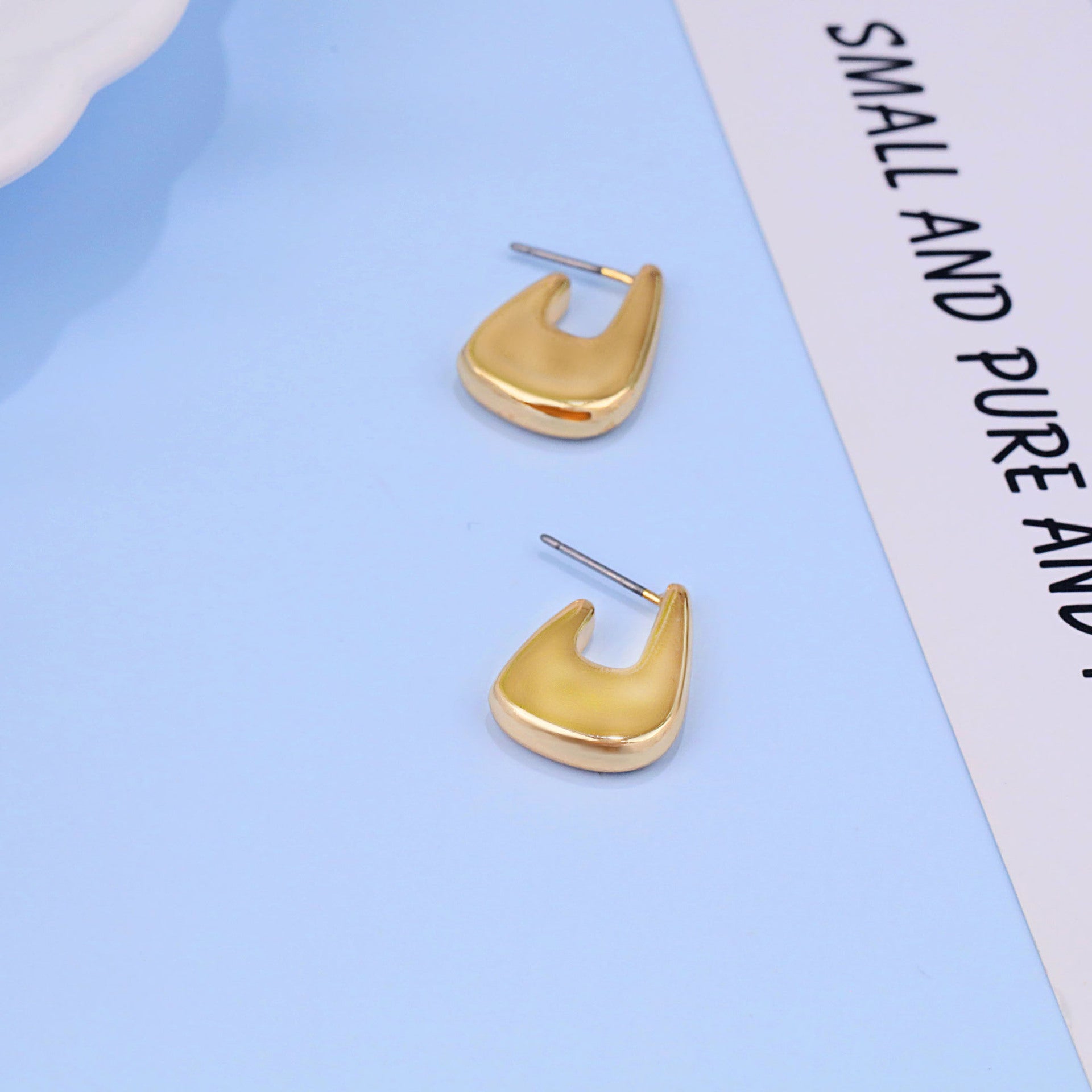 Wholesale  Geometric Holiday Simple Style  Bright Face Earrings