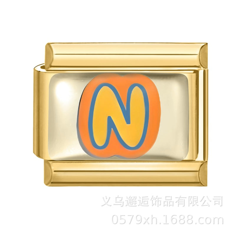 Wholesale 9mm Italian Charm Starter Bracelets DIY Letter Series Stainless Steel Composable Bracelet