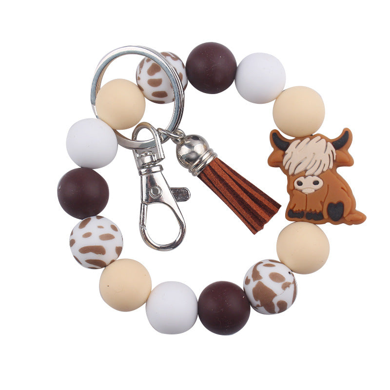 Wholesale Cartoon Bull Head Silicone Beaded Wrist Keychain ACC-KC-GuangTian063