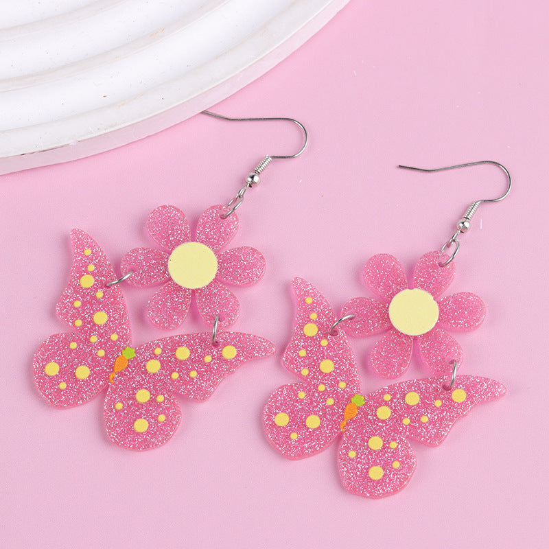 Wholesale 2PCS Acrylic Easter Bunny Egg Earrings
