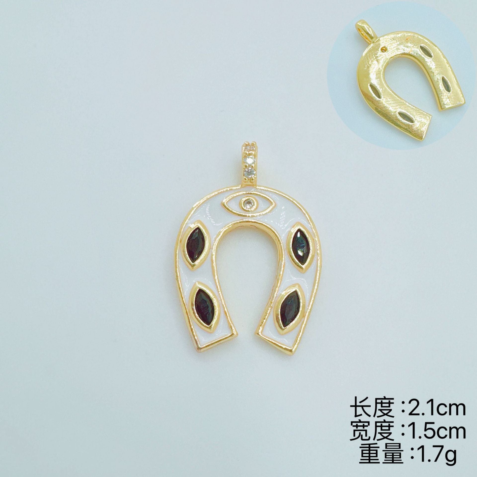 Wholesale Copper 18K Gold Plated U-Shaped Zircon Necklace Fashion Accessory