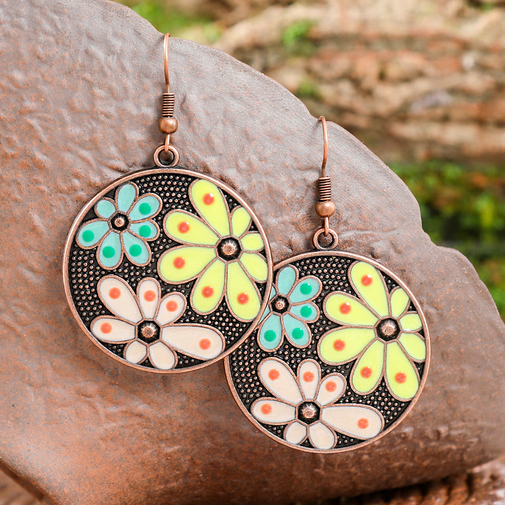 Wholesale Bohemian Ethnic Geometric Drop Earrings Zinc Alloy Fashion Accessory for Boutique Resale