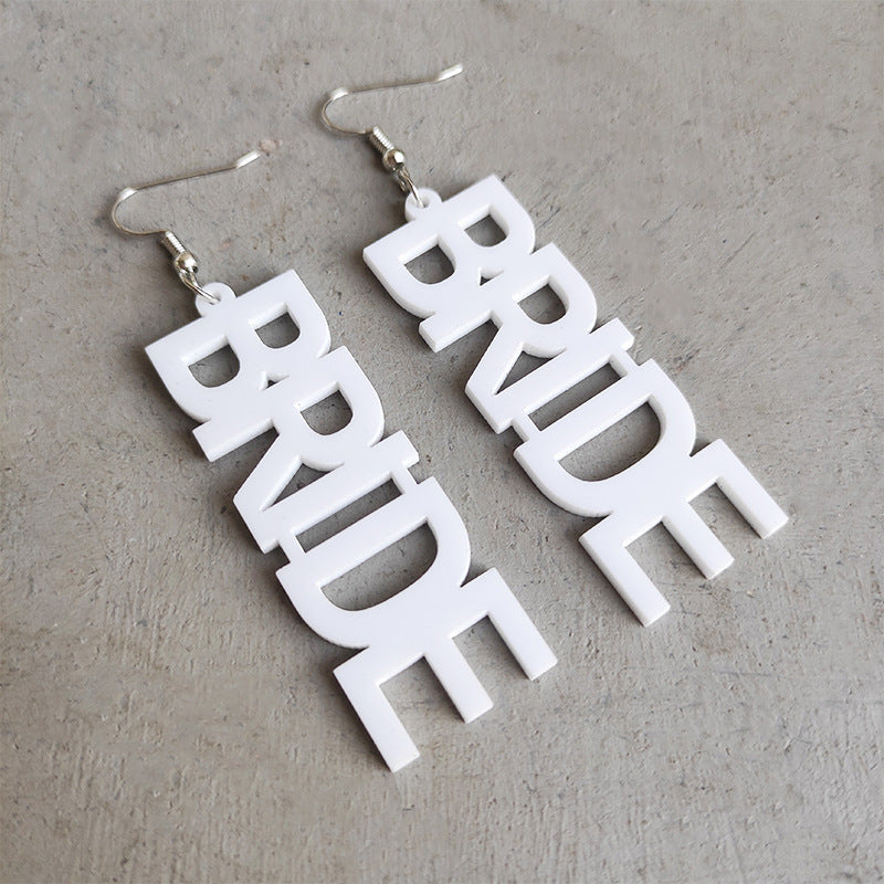 Wholesale 2 Pairs/pack Wedding Bridesmaid Jewelry Floral Pearl Laser Acrylic Earrings ACC-ES-HY078