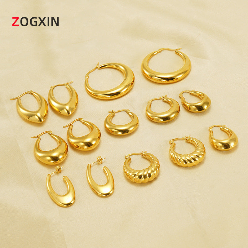Wholesale stainless steel hollow earrings