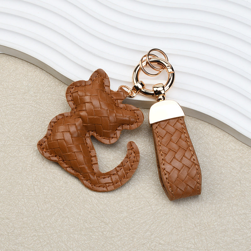 Wholesale Cute Black Cat PU Leather Keychain Chic Fashion Accessory Gift for Boutique Resale