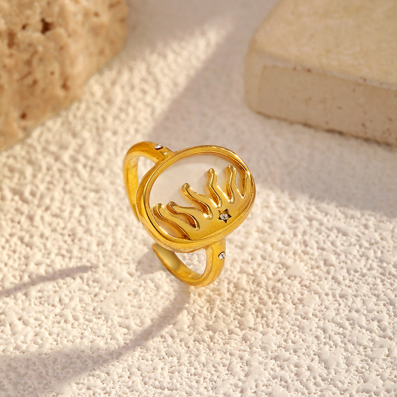 Wholesale flame titanium steel ring