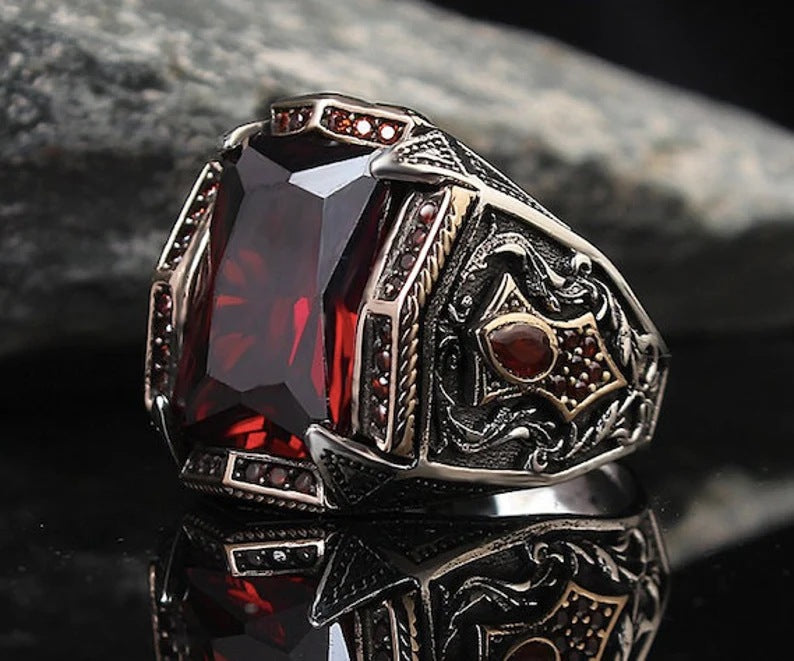 Wholesale Alloy Ruby Men's Personalized Ring