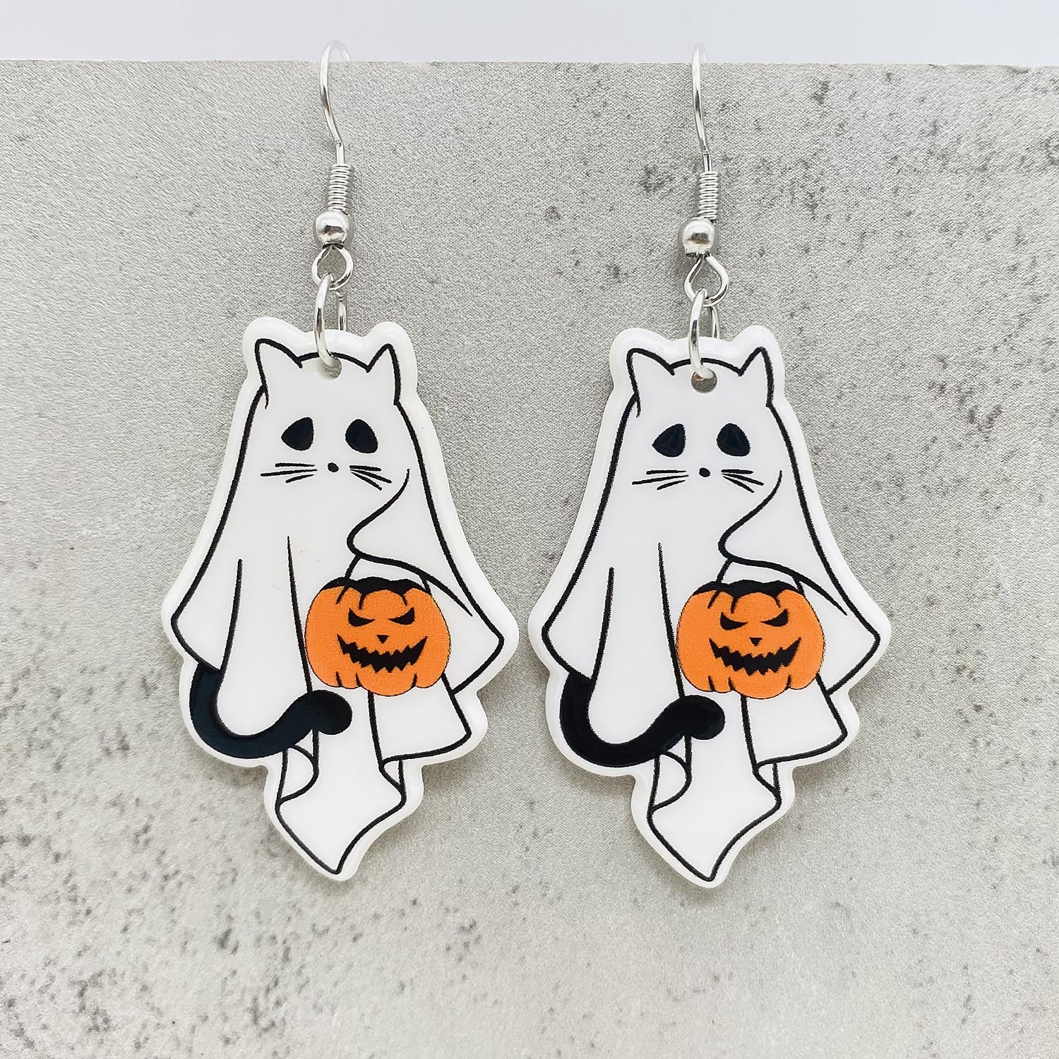 Wholesale Halloween Earrings Cartoon Cute Cat Ghost Pumpkin Acrylic Earrings ACC-ES-ChenY018