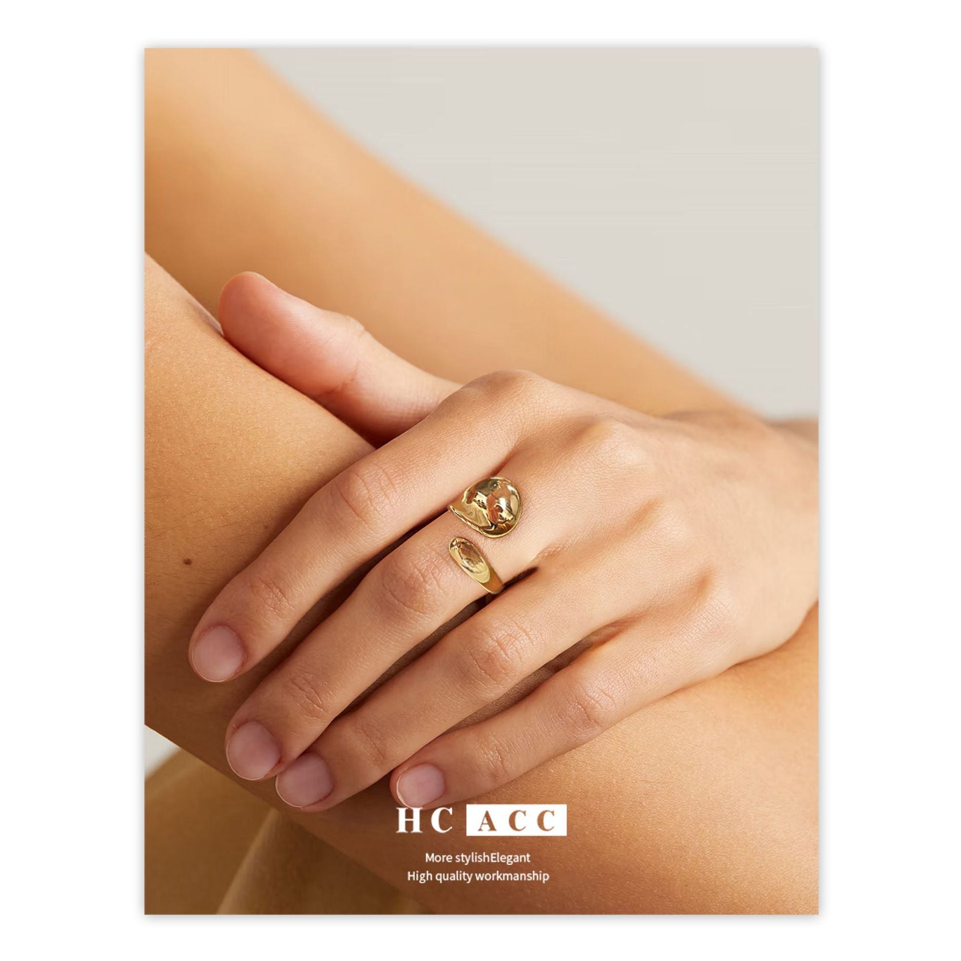 Wholesale copper gold-plated open index finger ring