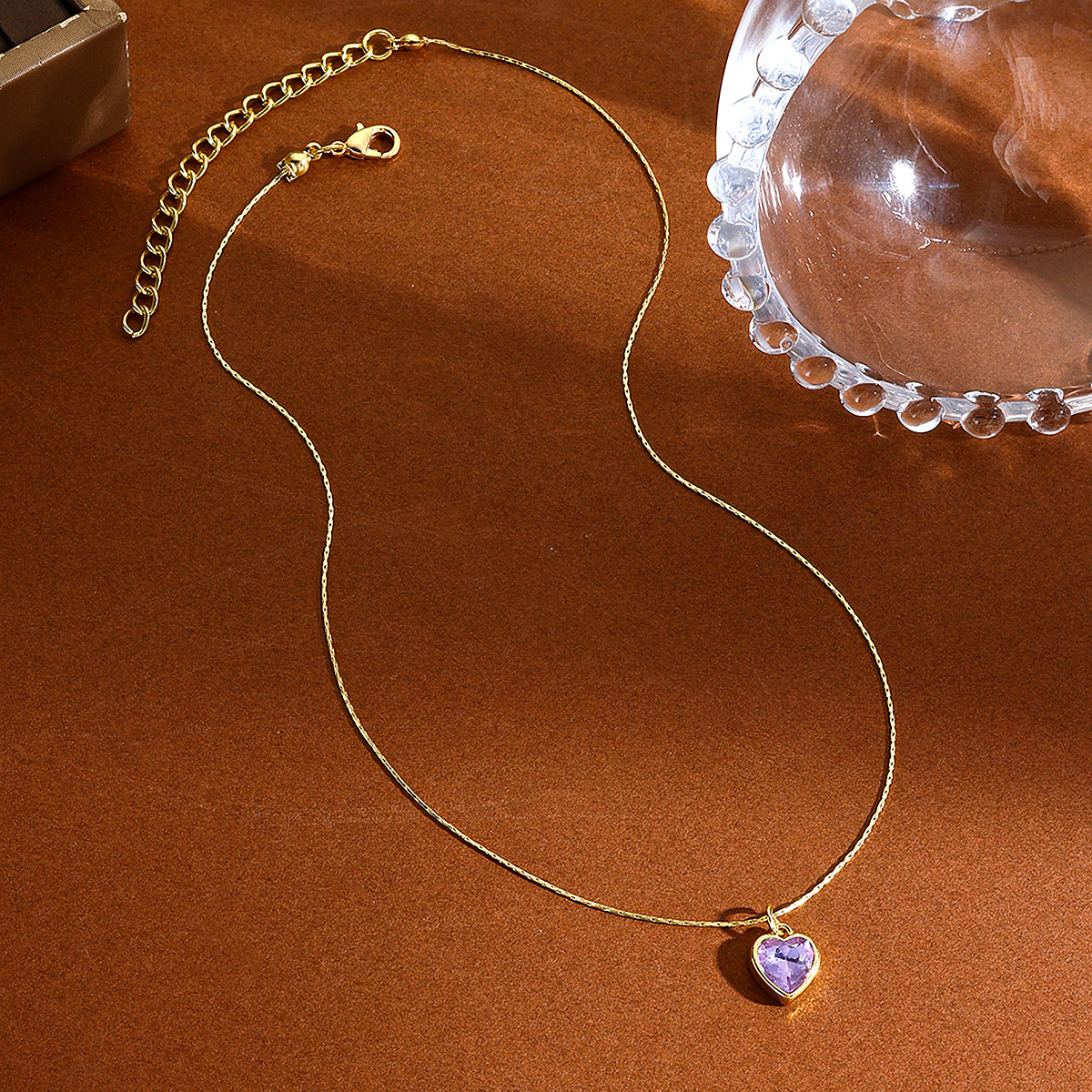 Wholesale heart-shape temperament clavicle chain love zircon necklace