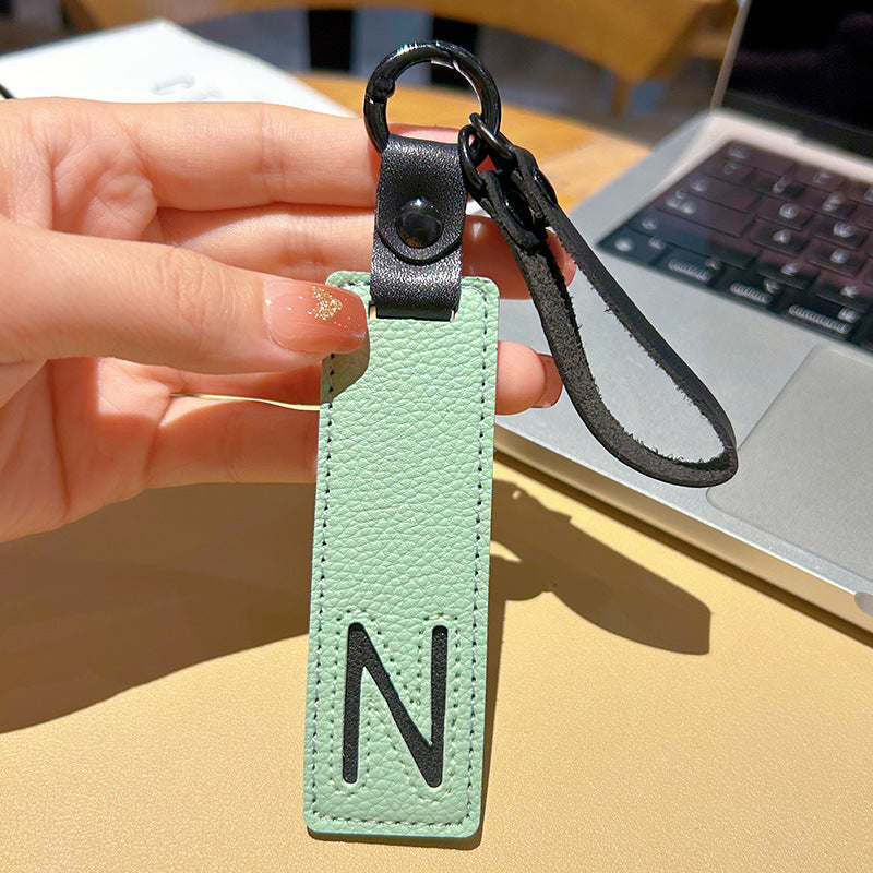 Wholesale Leather 26 Letter Keychain Chic Car Key Accessory Decorative Bag Charm
