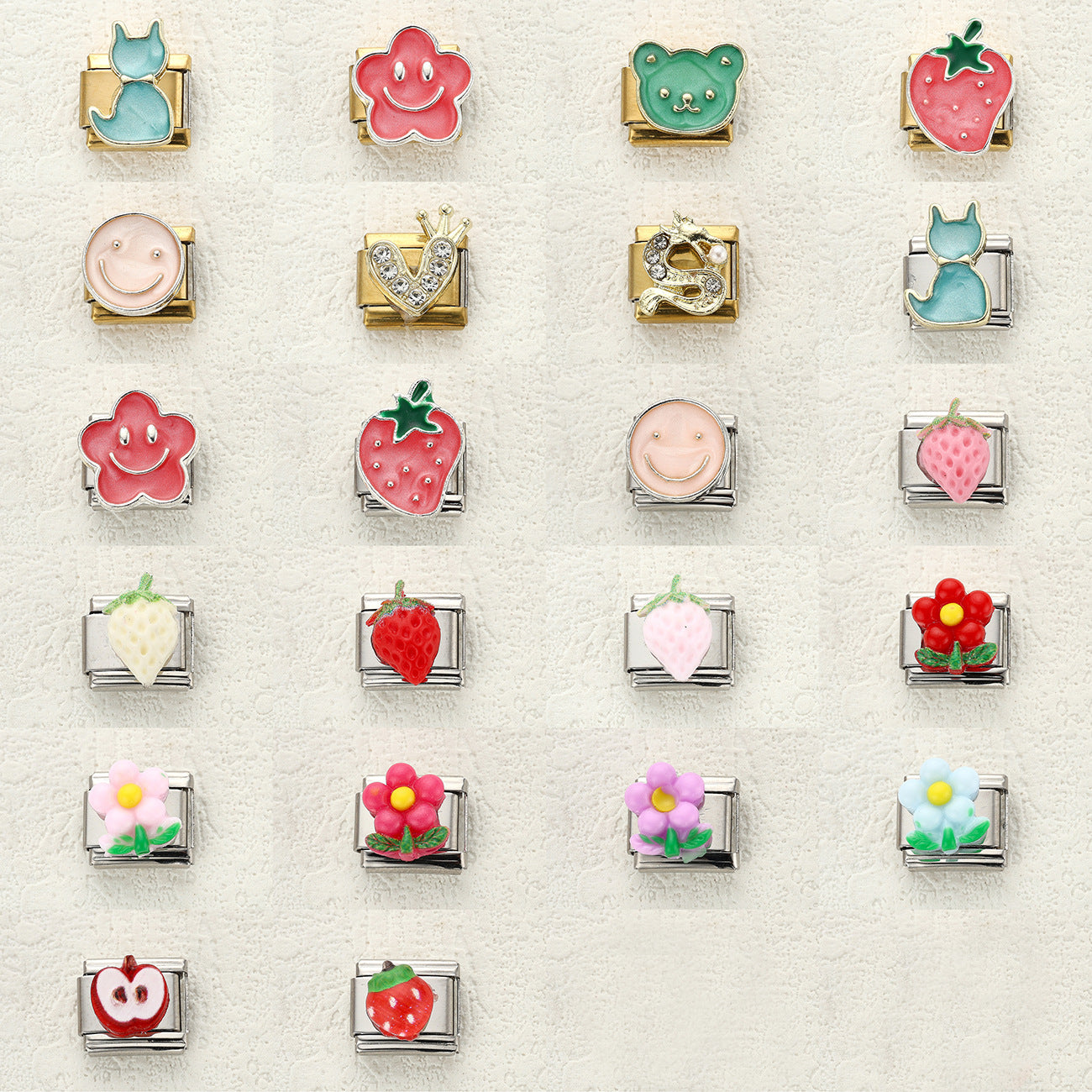 Wholesale 10pcs Italian Charm Bracelet 9mm DIY Splicing Cute Creative Stainless Steel Composable Bracelet