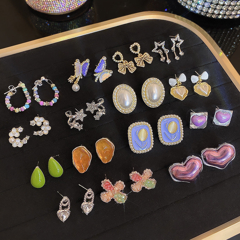 Wholesale 925 Silver Needle Pearl Earrings Bow Knot Stud Earrings Retro Vintage Earrings ACC-ES-SenWai002