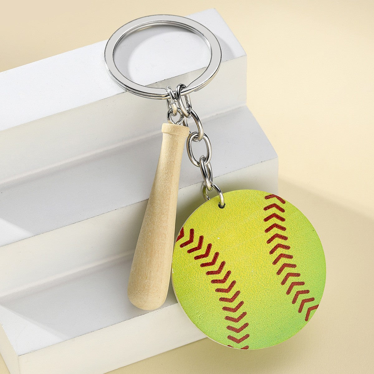 Wholesale Wooden Sports Baseball Keychain ACC-KC-RongRui020