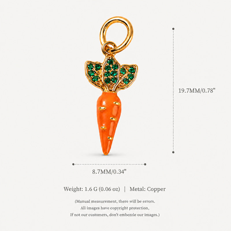 Wholesale Eco Friendly Copper Food Shaped Charms Stylish Fruit Vegetable Pendant For DIY Earrings Bag Charm Keychain Resale