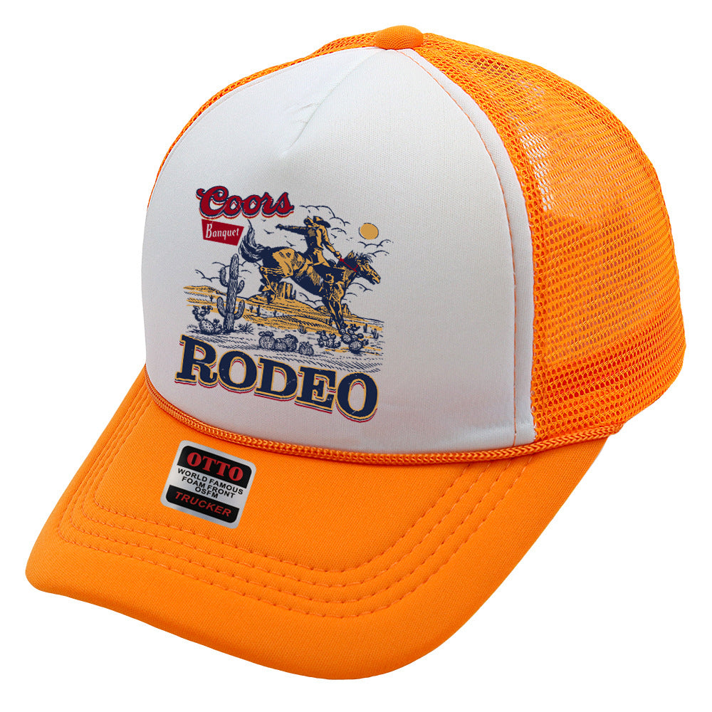 Wholesale Trucker Hat Denim Print Sponge Mesh Cap Baseball Cap ACC-HT-HaiPu015