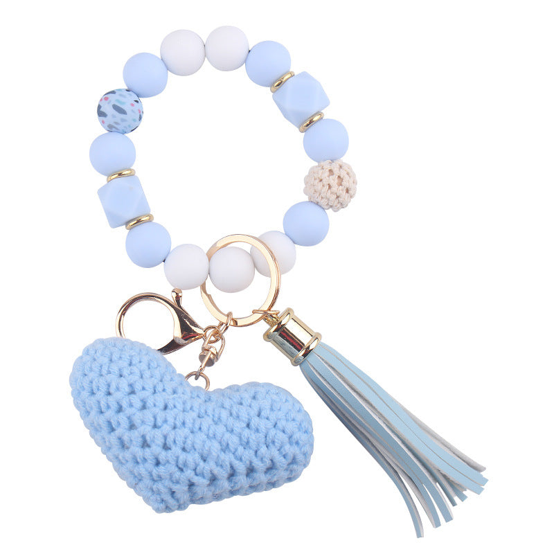 Wholesale Cartoon Wool Love Bracelet Keychain