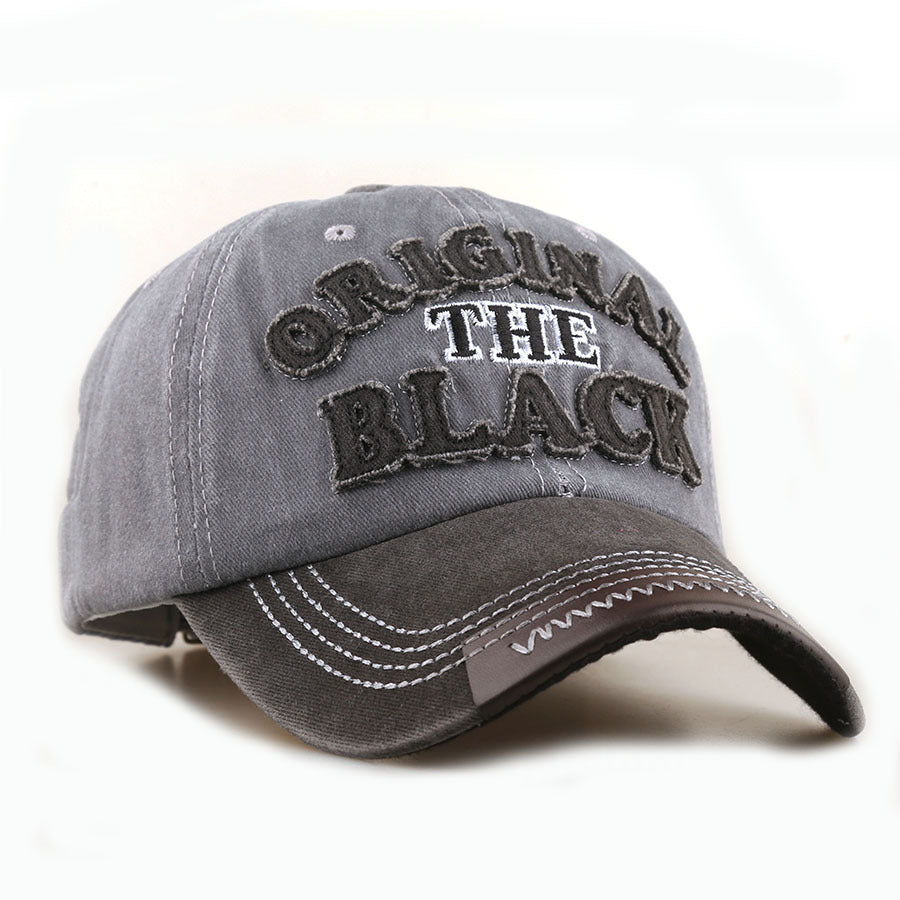 Wholesale Embroidered Black Washed Cotton Baseball Cap
