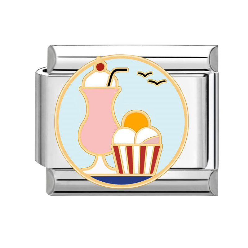 Wholesale Italian Charm Bracelet 9mm DIY Splicing Creative Pattern Stainless Steel Composable Bracelet