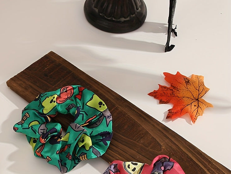 Wholesale Halloween Triangle Bandana Streamer Hair Scrunchies ACC-HS-Mulin003