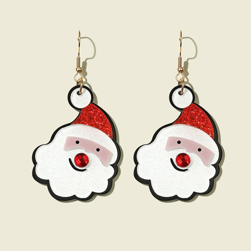 Wholesale Christmas Exaggerated Acrylic Cartoon Color Matching Earrings ACC-ES-JunJie011
