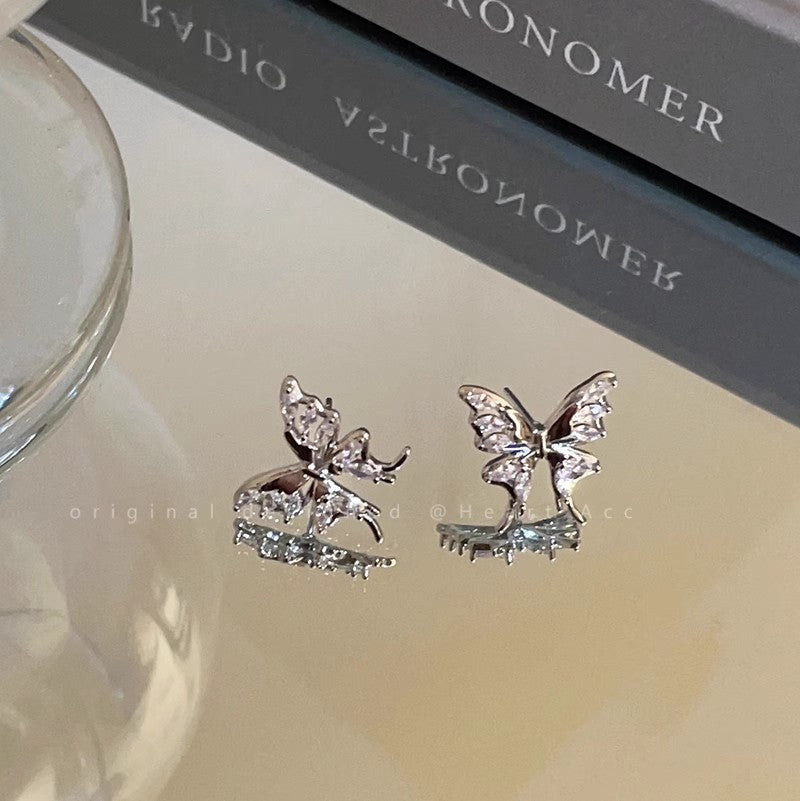 Wholesale Hollow Butterfly Zircon Earrings