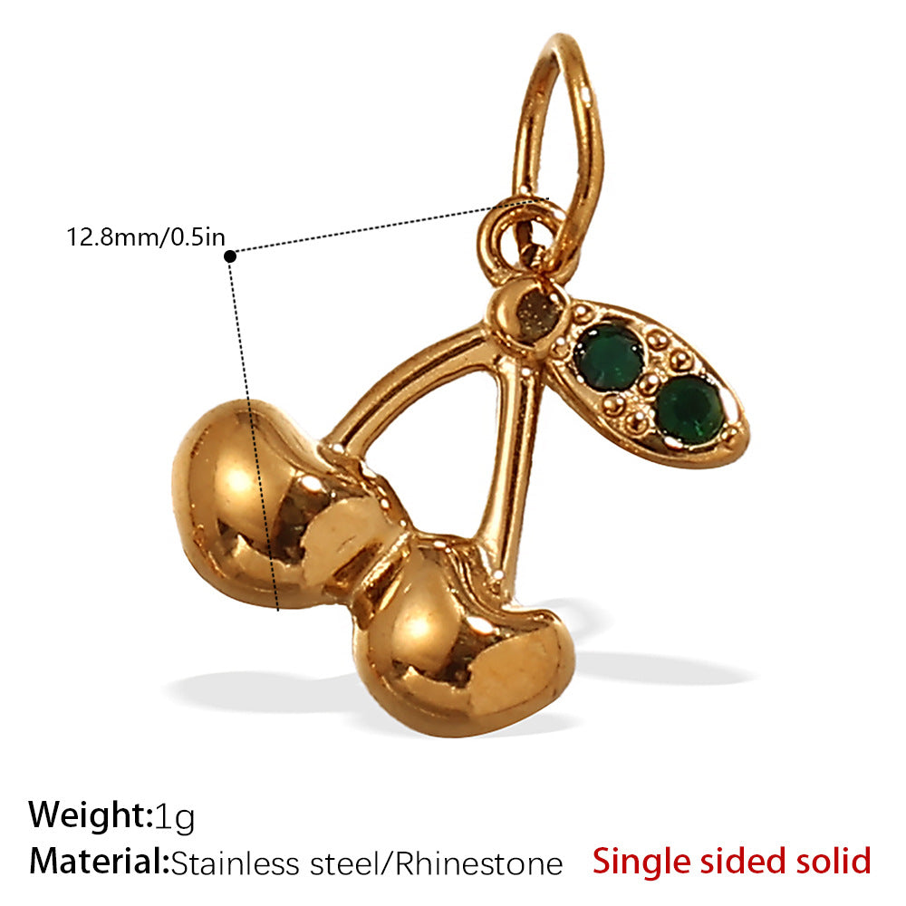 Wholesale Various Cherry Fruit Design Stainless Steel Pendants DIY Creative Bracelet Necklace Jewelry Pendant Bracelet