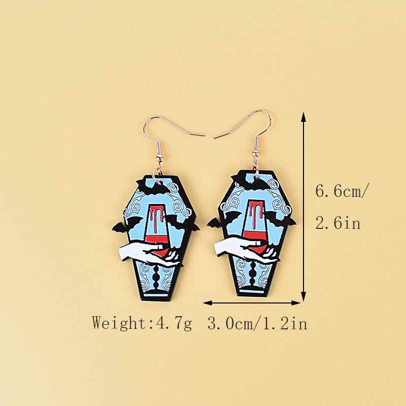 Wholesale Halloween Earrings Witch Tombstone Scream Ghost Acrylic  Earrings